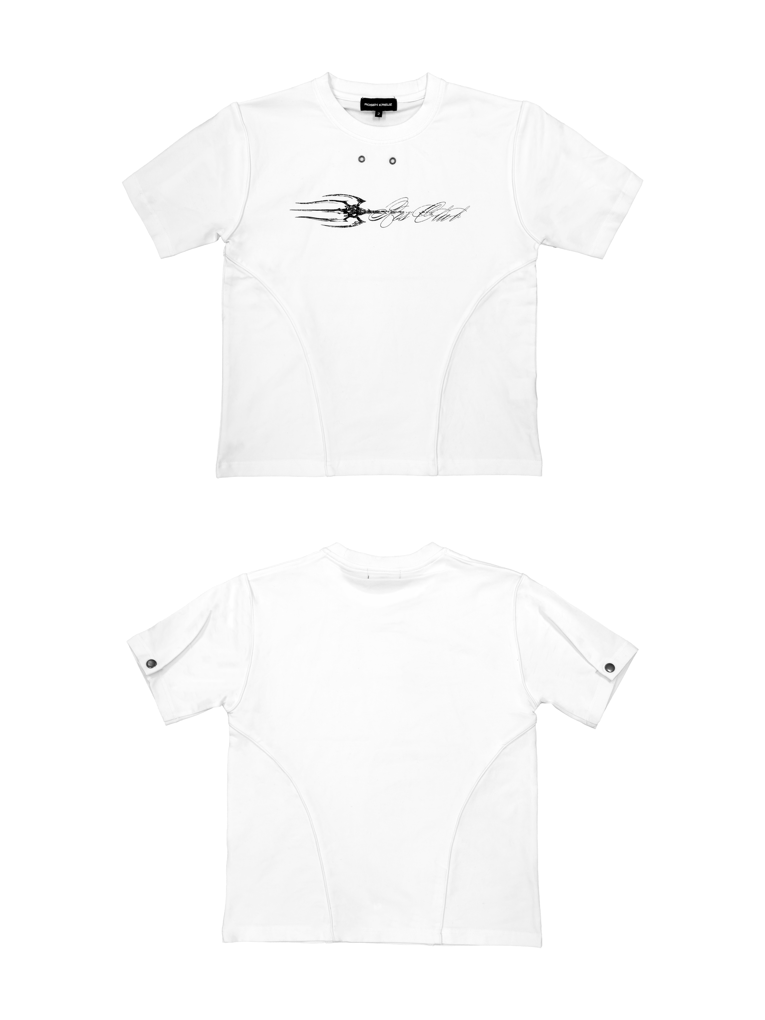 6/5 19:00先行発売【Rosen Kreuz】DISTRESSED EYELET PANEL T-SHIRT