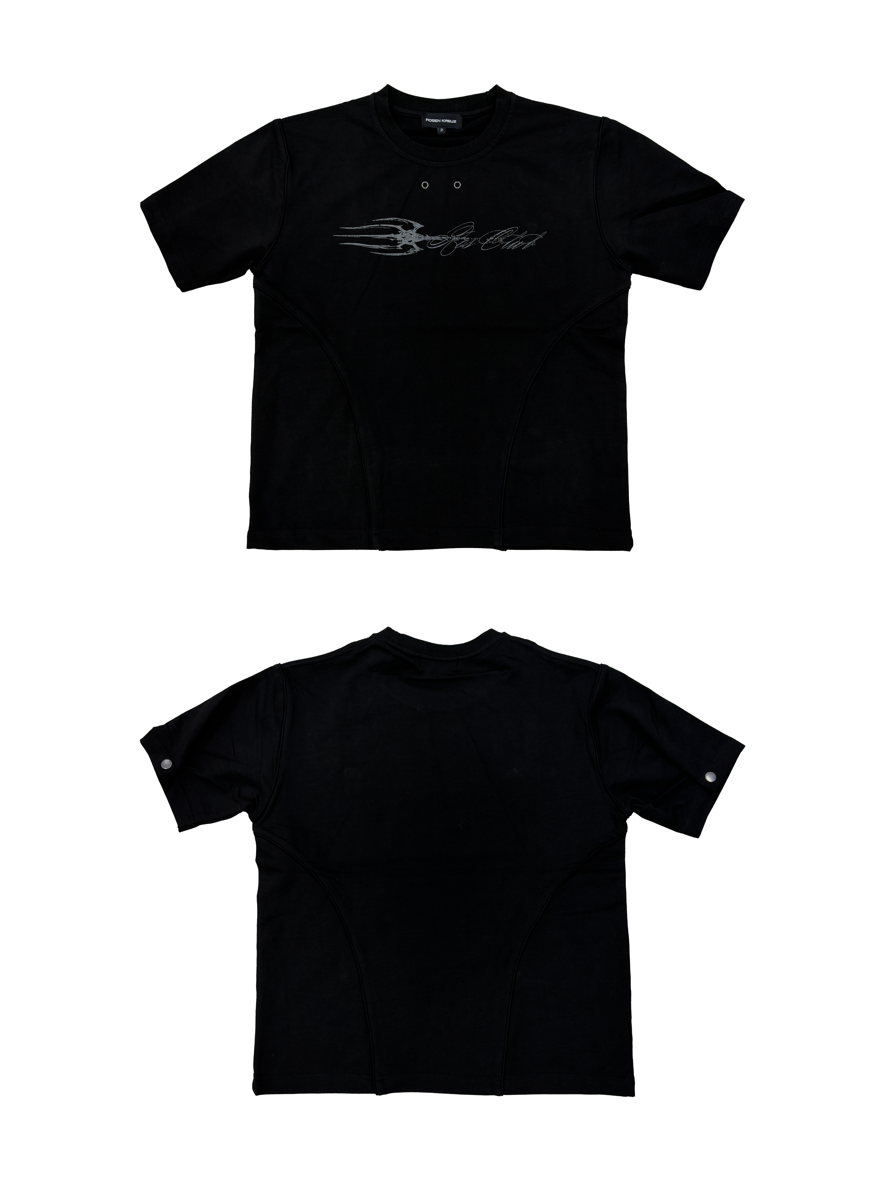 6/5 19:00先行発売【Rosen Kreuz】DISTRESSED EYELET PANEL T-SHIRT