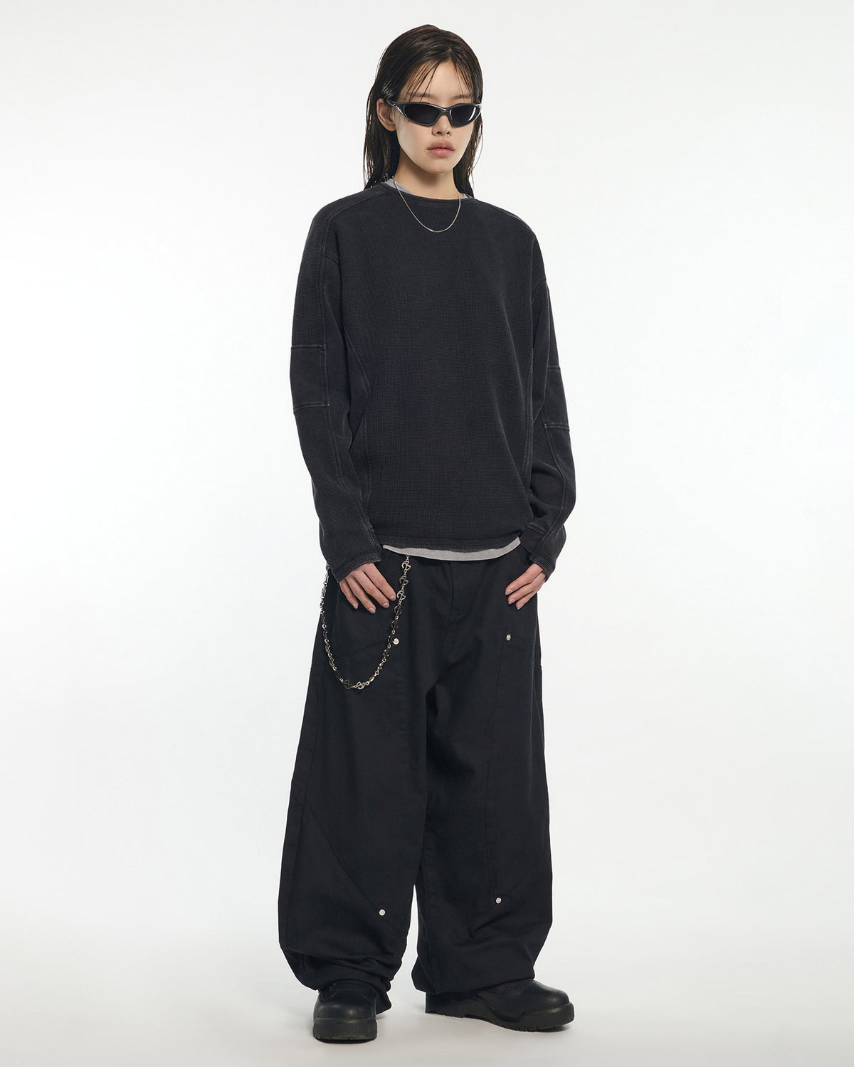 【NOMANUAL】TRACE WAFFLE LONG SLEEVE TEE