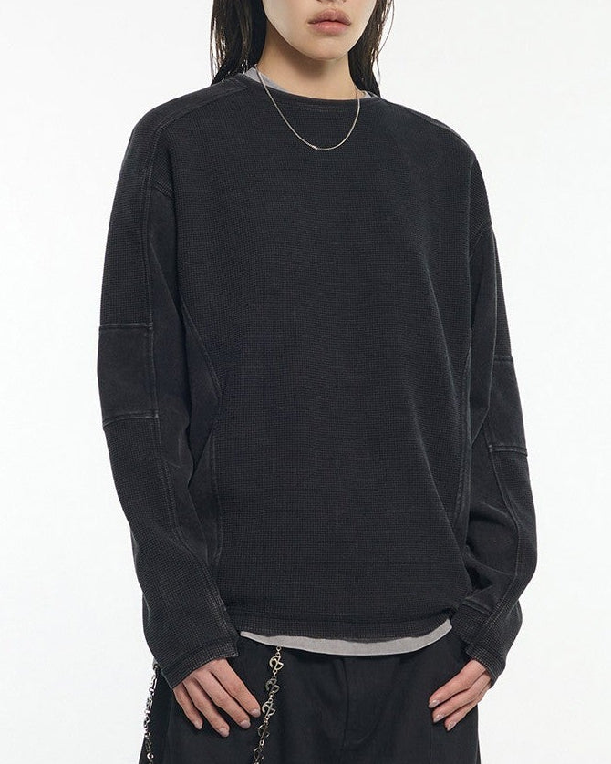 【NOMANUAL】TRACE WAFFLE LONG SLEEVE TEE