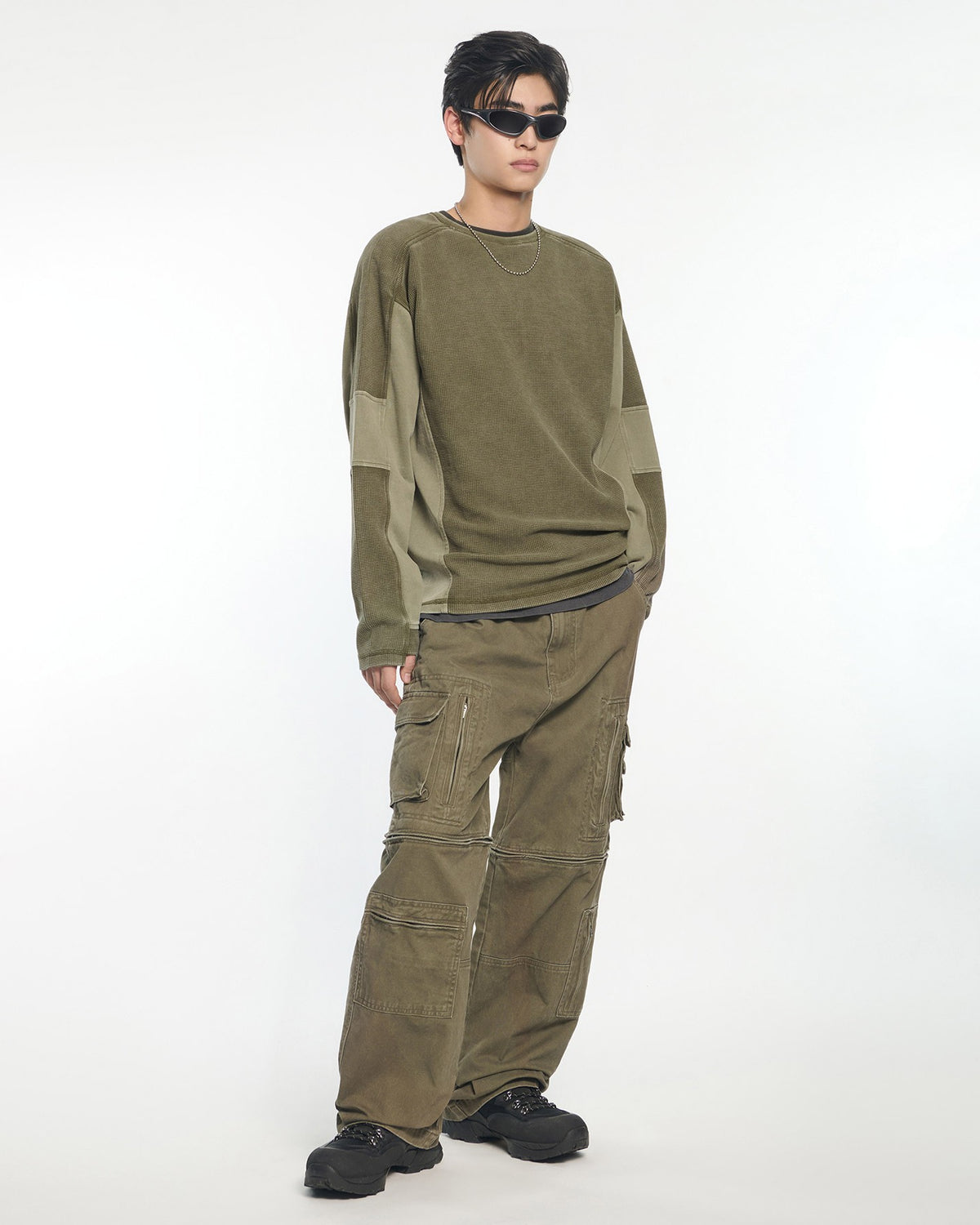 【NOMANUAL】TRACE WAFFLE LONG SLEEVE TEE
