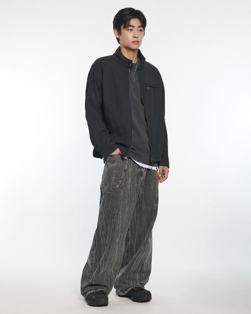 【NOMANUAL】WASHED CRACK DENIM PANTS