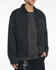 【NOMANUAL】WASHED DENIM WORK JACKET