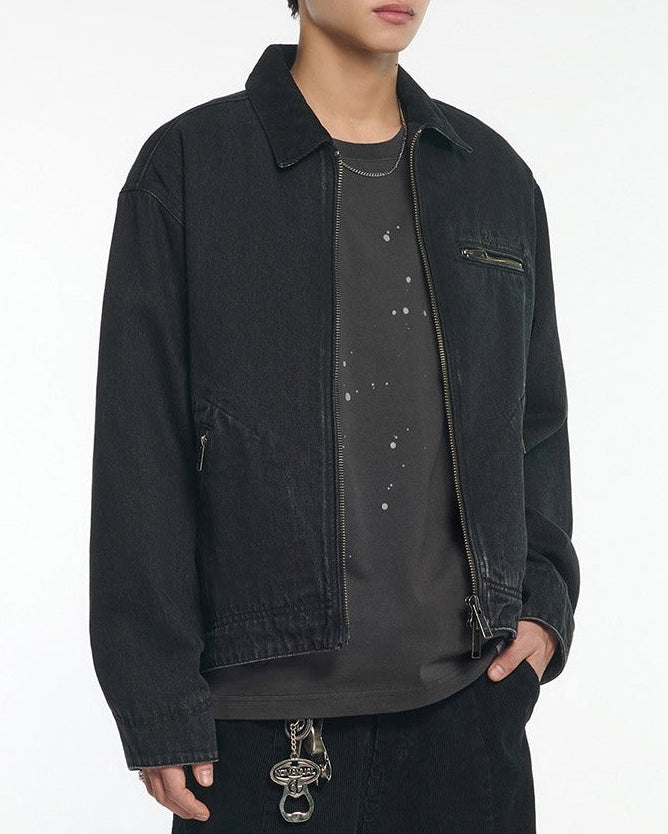 【NOMANUAL】WASHED DENIM WORK JACKET