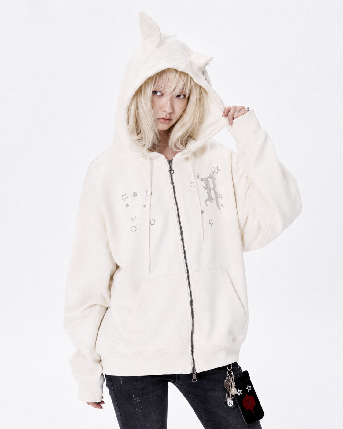 【runningHIGH】EAR ZIP UP HOODIE