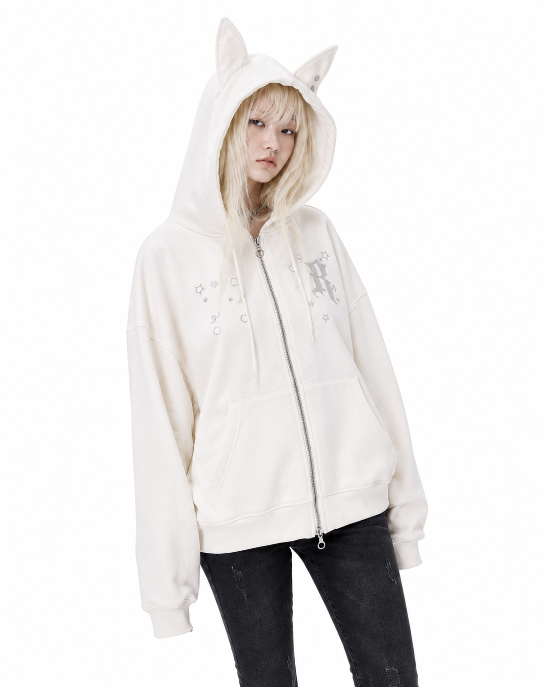 【runningHIGH】EAR ZIP UP HOODIE