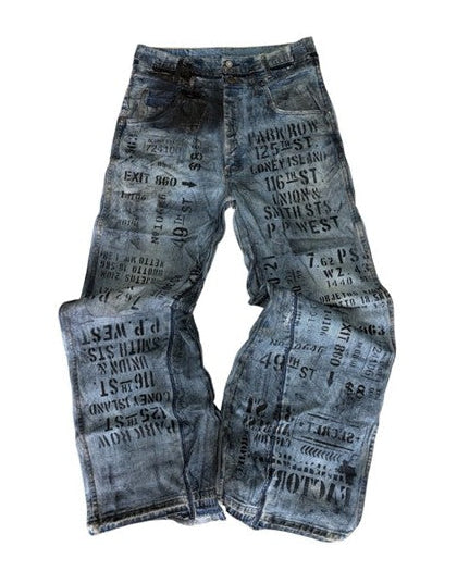 【mm:option】ERROR WORD DENIM PANTS