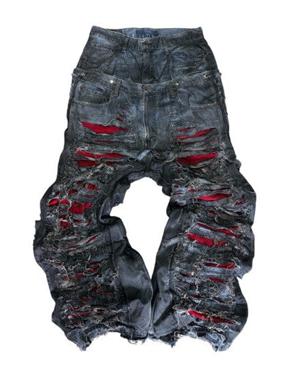 【mm:option】AFTERLIFE DAMAGE DENIM PANTS